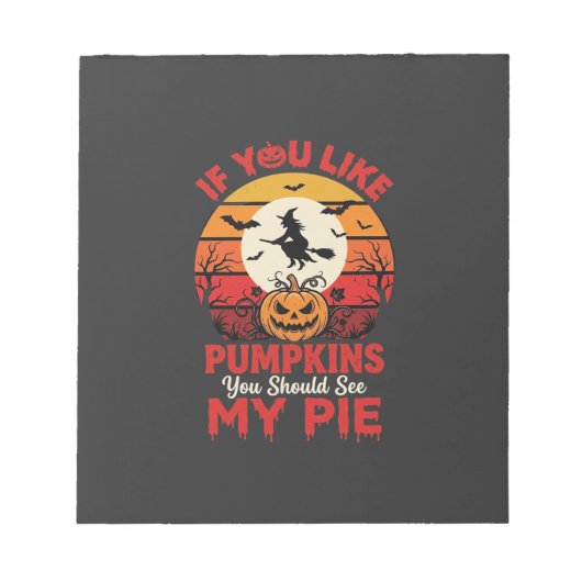 Grappige Halloween Pompoenen Taart Ontwerp_1 Notitieblok (Voorkant)