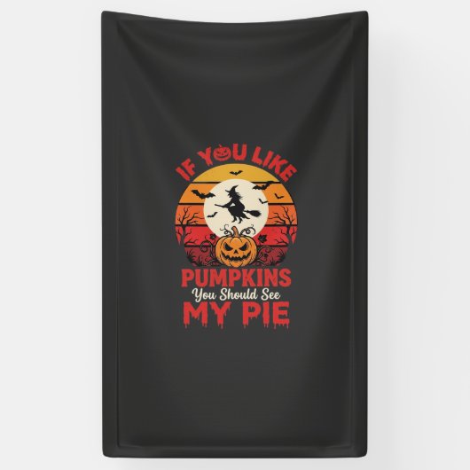 Grappige Halloween Pompoenen Taart Ontwerp_1 Spandoek (Verticaal)