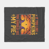 Grappige Halloween Pompoentaart Heks Ontwerp_1 Fleece Deken (Voorkant (Horizontaal))