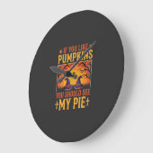 Grappige Halloween Pompoentaart Heks Ontwerp_1 Grote Klok (Hoek)