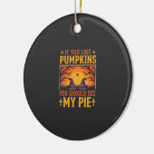 Grappige Halloween Pompoentaart Heks Ontwerp_1 Keramisch Ornament (Links)