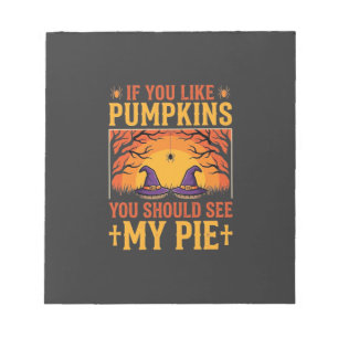 Grappige Halloween Pompoentaart Heks Ontwerp_1 Notitieblok