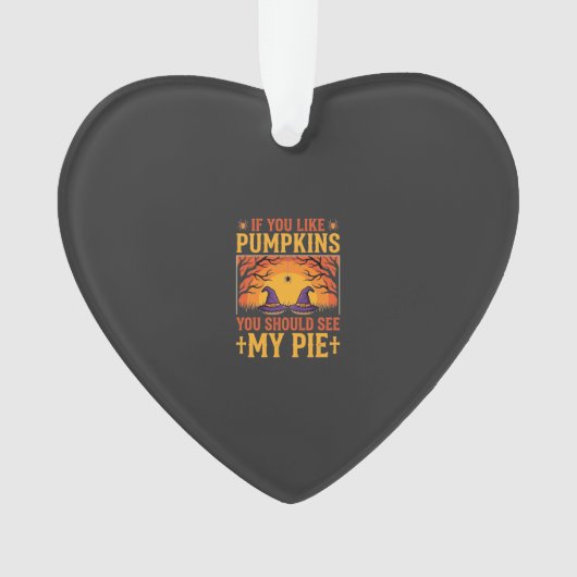 Grappige Halloween Pompoentaart Heks Ontwerp_1 Ornament (voorkant)