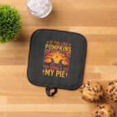 Grappige Halloween Pompoentaart Heks Ontwerp_1 Pannenlap (Top down)