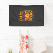 Grappige Halloween Pompoentaart Heks Ontwerp_1 Spandoek (Insitu)