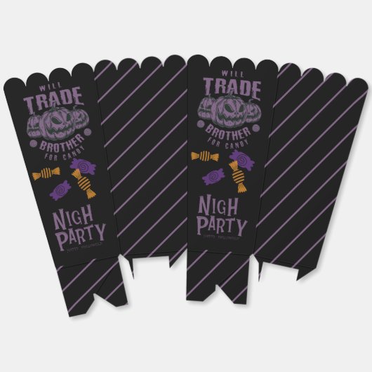 Grappige Halloween Popcorn Box – Zal ruilen broer Bedankdoosjes (Ongevouwen)