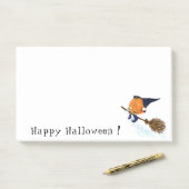 Grappige Halloween Post-it® notes Witch Pumpkin (Op bureau)