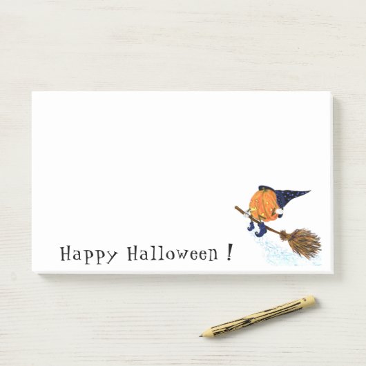 Grappige Halloween Post-it® notes Witch Pumpkin (Op bureau)