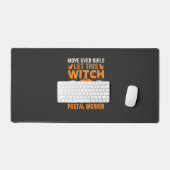 Grappige Halloween Postbode Heks Kat Grafisch Bureaumat (Keyboard & Muis)