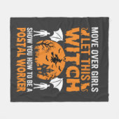 Grappige Halloween Postbode Heks Kat Grafisch Fleece Deken (Voorkant (Horizontaal))