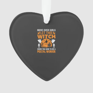 Grappige Halloween Postbode Heks Kat Grafisch Ornament