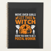 Grappige Halloween Postbode Heks Kat Grafisch Planner (Voorkant)