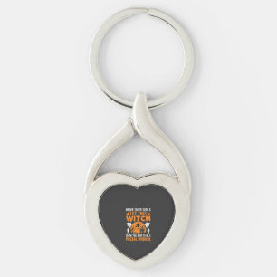 Grappige Halloween Postbode Heks Kat Grafisch Sleutelhanger