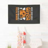 Grappige Halloween Postbode Heks Kat Grafisch Spandoek (Insitu)