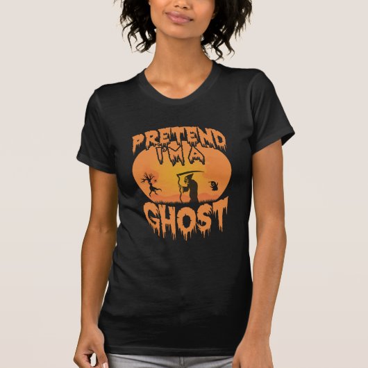 Grappige Halloween 'Pretend I'm a Ghost' Spooky Su T-shirt (Voorkant)