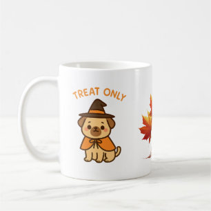 Grappige Halloween Pug Heks Koffiemok