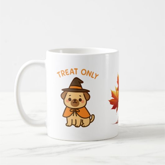 Grappige Halloween Pug Heks Koffiemok (Links)