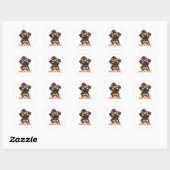 Grappige Halloween Pug Ronde Sticker (Vel)