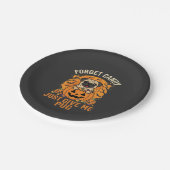Grappige Halloween Pug Snoep Design_1 Papieren Bordje (Gekanteld)