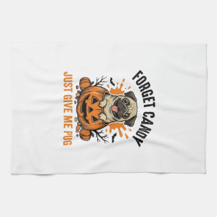 Grappige Halloween Pug Vergeet Candy Shirt Ontwerp Theedoek