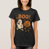 Grappige Halloween Pumpkin Chasing Ghost | griezel T-shirt (Voorkant)