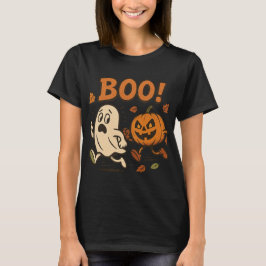 Grappige Halloween Pumpkin Chasing Ghost | griezel T-shirt