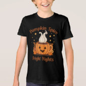 Grappige Halloween "Pumpkin Spice en Fright Nights Tri-Blend Shirt (Voorkant)