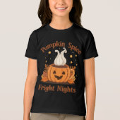 Grappige Halloween "Pumpkin Spice en Fright Nights Tri-Blend Shirt (Voorkant)
