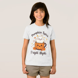 Grappige Halloween "Pumpkin Spice en Fright Nights Tri-Blend Shirt