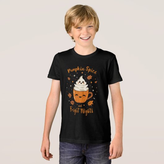 Grappige Halloween “Pumpkin Spice en Verschrikkeli Tri-Blend Shirt (Voorkant volledig)