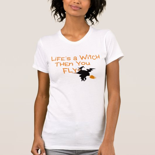 Grappige Halloween Pun Design Kostuum Idee Witch T T-shirt (Voorkant)
