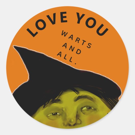 Grappige Halloween Ronde Sticker (Voorkant)
