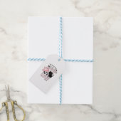Grappige Halloween Roze Geest Spokenpakhuis Kat Fa Cadeaulabel (Met Touw)