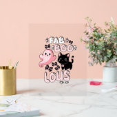 Grappige Halloween Roze Geest Spooktacular Cat Fab Acryl Bord (Huwelijk)
