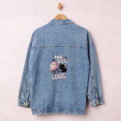 Grappige Halloween Roze Geest Spooktacular Cat Fab Denim Jacket (Hangar)