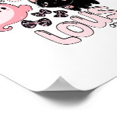 Grappige Halloween Roze Geest Spooktacular Cat Fab Poster (Hoek)