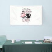 Grappige Halloween Roze Geest Spooktacular Cat Fab Spandoek (Beurs)