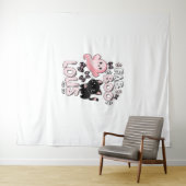 Grappige Halloween Roze Geest Spooktacular Cat Fab Wandkleed (In Situ (horizontaal))