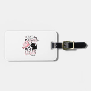 Grappige Halloween Roze Geest Spooktacular Kat Fab Bagagelabel