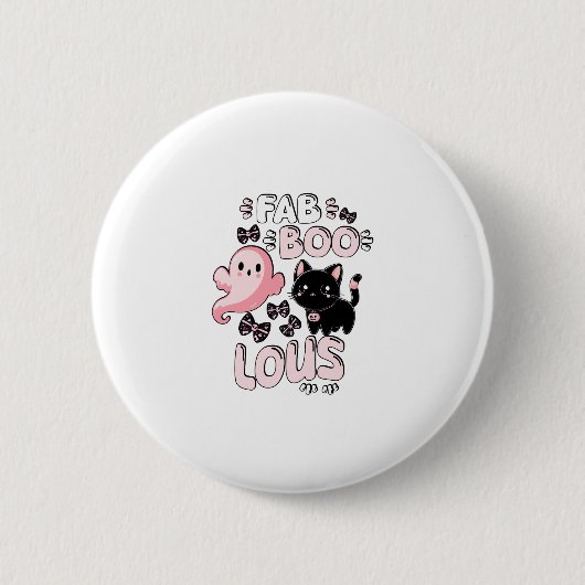 Grappige Halloween Roze Geest Spooktacular Kat Fab Ronde Button 5,7 Cm (Voorkant)
