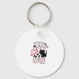 Grappige Halloween Roze Geest Spooktacular Kat Fab Sleutelhanger