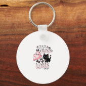 Grappige Halloween Roze Geest Spooktacular Kat Fab Sleutelhanger (Voorkant)