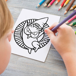 Grappige Halloween Rude Kat Kleurplaat Poster