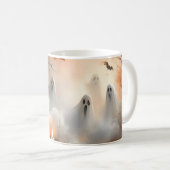 Grappige Halloween-scène met pompoen en geesten Koffiemok (Voorkant rechts)