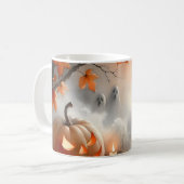 Grappige Halloween-scène met pompoen en geesten Koffiemok (Voorkant links)