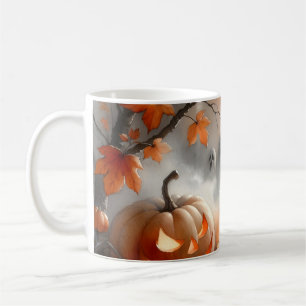 Grappige Halloween-scène met pompoen en geesten Koffiemok