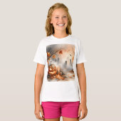 Grappige Halloween-scène met pompoen en geesten T-shirt (Voorkant volledig)