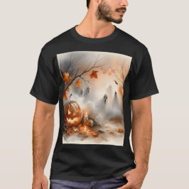 Grappige Halloween-scène met pompoen en geesten T-shirt