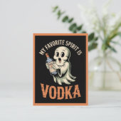 Grappige Halloween Schattigee Ghost Booze Boos Briefkaart (Staand voorkant)