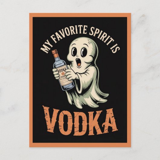 Grappige Halloween Schattigee Ghost Booze Boos Briefkaart (Voorkant)
